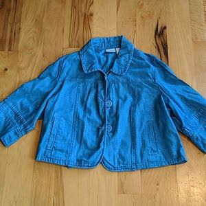 LIGHTWEIGHT DENIM CROP JACKET